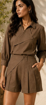 Load image into Gallery viewer, BROWN TAMARI COORD SET
