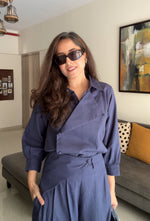 Load image into Gallery viewer, INDIGO TAMARI SHIRT BLOUSE

