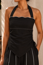 Load image into Gallery viewer, AROHA COORD SET (Black - With Shorts)
