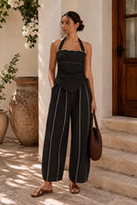 Load image into Gallery viewer, AROHA COORD SET (Black - With Pants)

