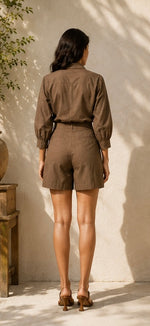 Load image into Gallery viewer, BROWN TAMARI COORD SET
