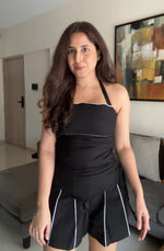 Load image into Gallery viewer, AROHA COORD SET (Black - With Shorts)
