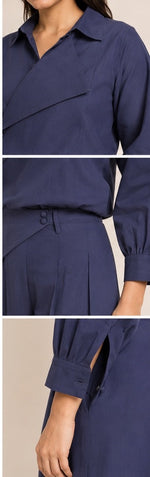Load image into Gallery viewer, INDIGO TAMARI COORD SET
