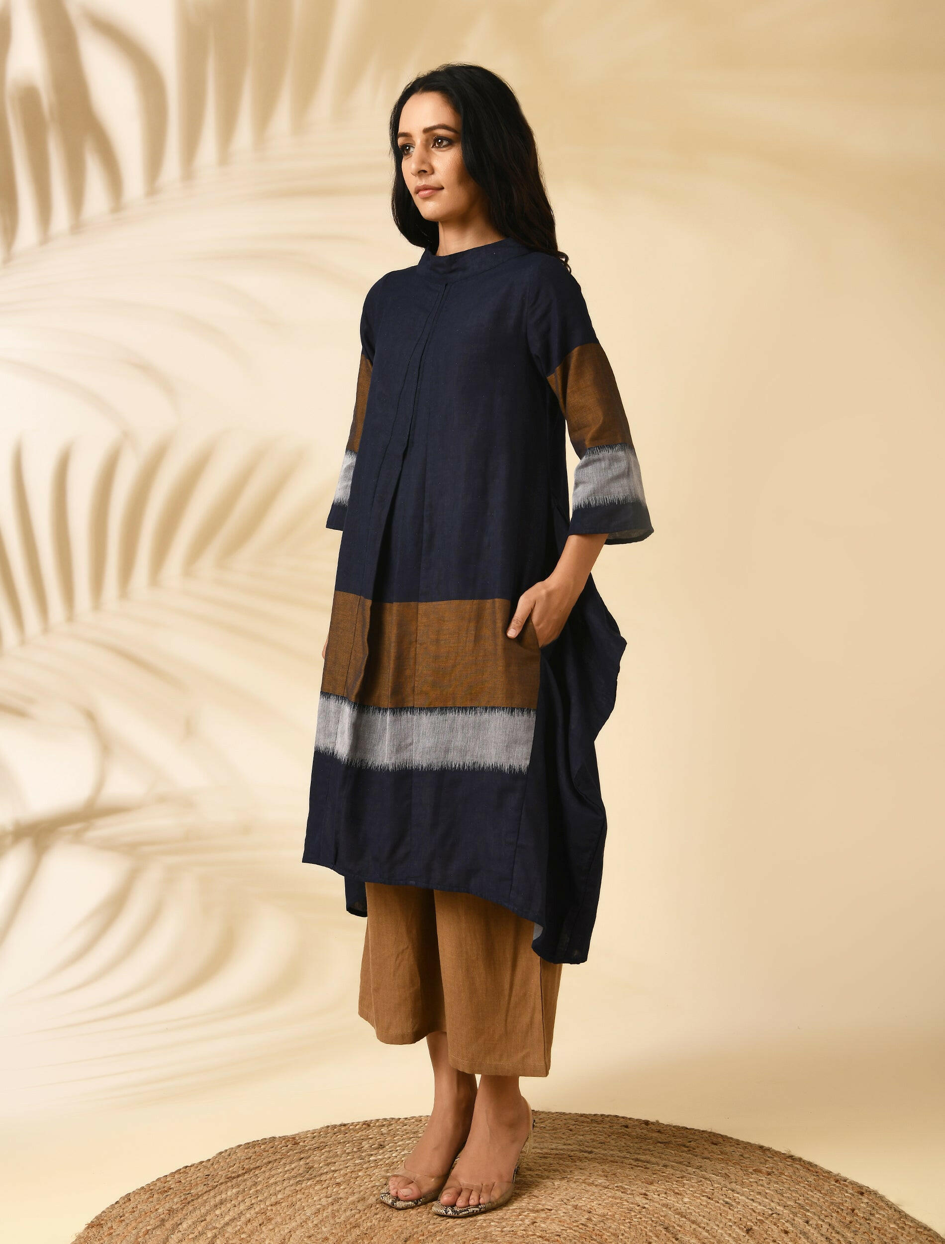 CHAKHRA KANTHA TUNIC-DRESS (MUSTARD)