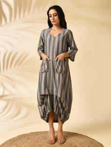 SAND STRIPES UMBRELLA DRESS (B)