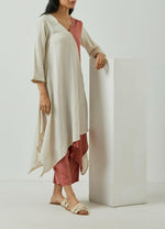 Load image into Gallery viewer, PEACH OVERLAP TUNIC-DRESS
