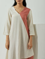 Load image into Gallery viewer, PEACH OVERLAP TUNIC-DRESS
